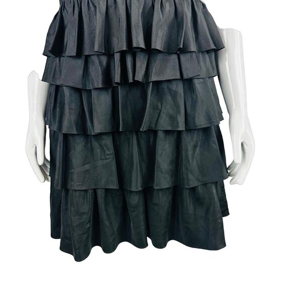 Barneys New York CO-OP Womans Sz 8 Dress Silk Tier Ruffles Little Black Dress - Picture 6 of 9